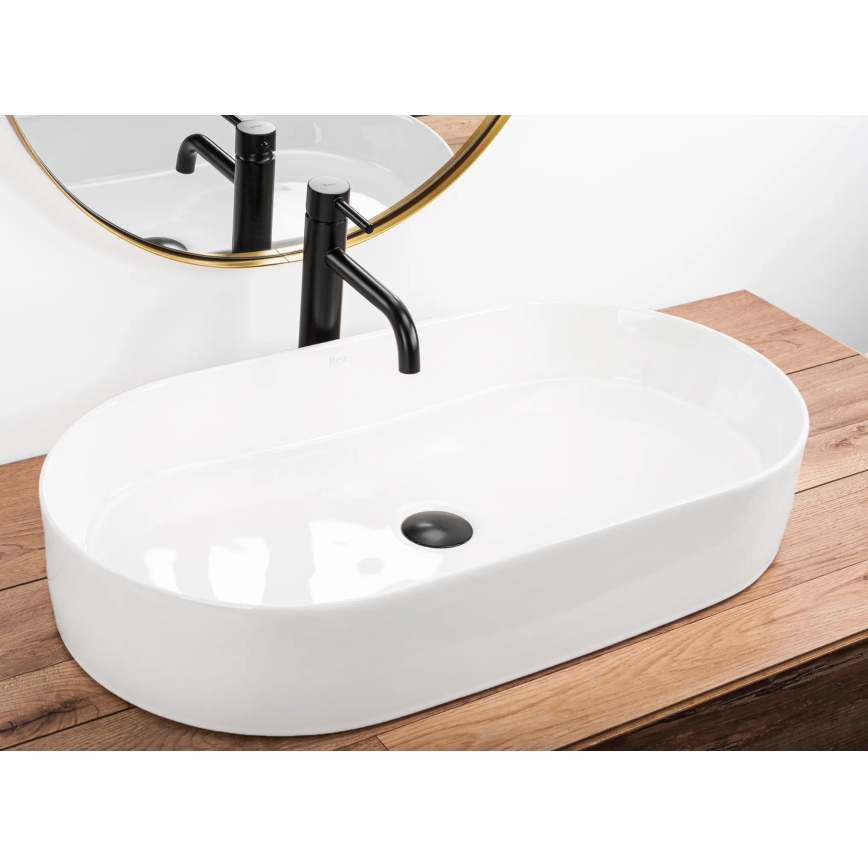 REA-U5801 - NADIA above-counter basin 38.5 x 71 cm, ceramic, glossy white