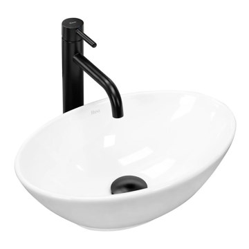 REA-U5804 - Countertop basin PAMELA MINI 26.5 x 40 cm ceramic / glossy white