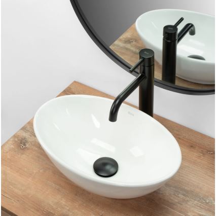 REA-U5804 - Countertop basin PAMELA MINI 26.5 x 40 cm ceramic / glossy white