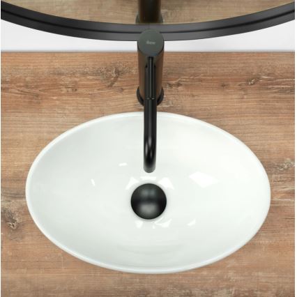 REA-U5804 - Countertop basin PAMELA MINI 26.5 x 40 cm ceramic / glossy white