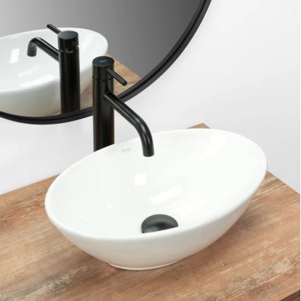 REA-U5804 - Countertop basin PAMELA MINI 26.5 x 40 cm ceramic / glossy white