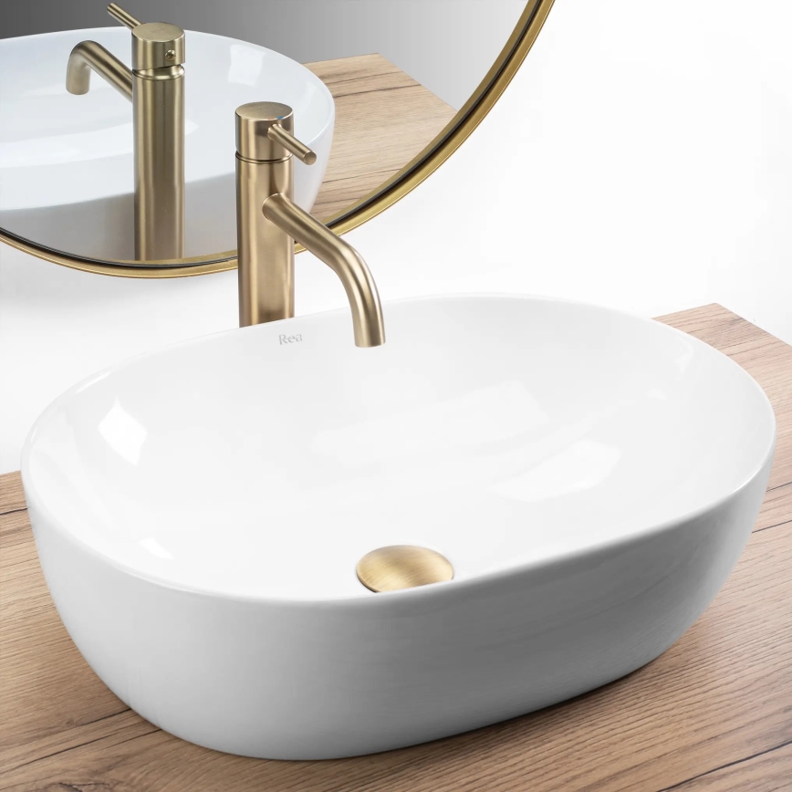 REA-U6022 - Countertop basin LISA 35x49 cm ceramic/glossy white