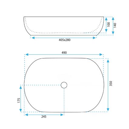 REA-U6022 - Countertop basin LISA 35x49 cm ceramic/glossy white