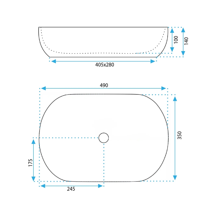 REA-U6022 - Countertop basin LISA 35x49 cm ceramic/glossy white