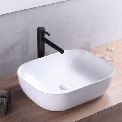 REA-U6300 - MONA SLIM Countertop Washbasin 40x50.5 cm ceramic/glossy white