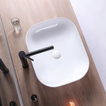 REA-U6300 - MONA SLIM Countertop Washbasin 40x50.5 cm ceramic/glossy white