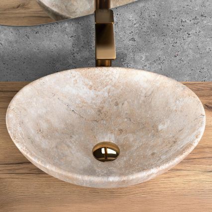 REA-U6361 - SOFIA Countertop Basin 34.5 x 41 cm Ceramic / Beige / Stone Effect