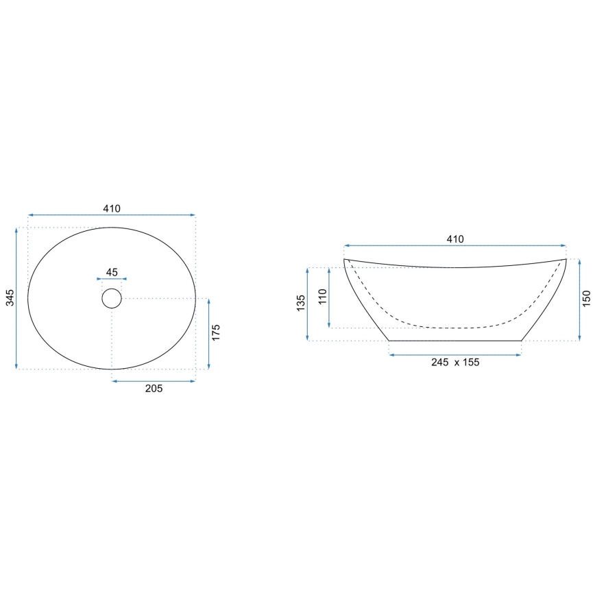REA-U6361 - SOFIA Countertop Basin 34.5 x 41 cm Ceramic / Beige / Stone Effect