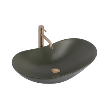REA-U6372 - Countertop washbasin ROYAL 35,5x61,5 cm ceramic/olive