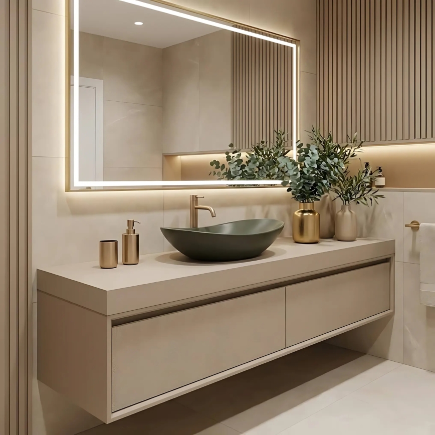 REA-U6372 - Countertop washbasin ROYAL 35,5x61,5 cm ceramic/olive