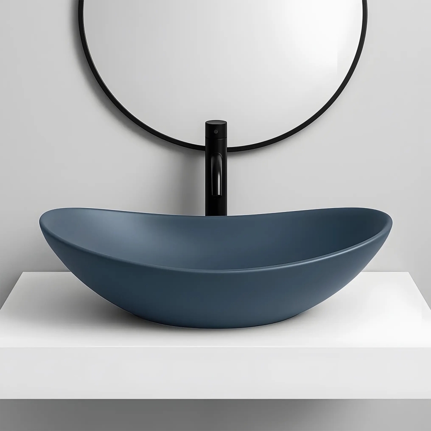 REA-U6373 - ROYAL countertop basin 35.5 x 61.5 cm ceramic/blue