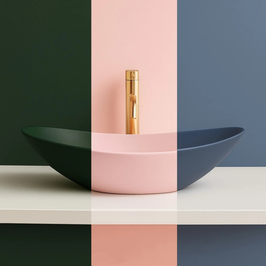 REA-U6373 - ROYAL countertop basin 35.5 x 61.5 cm ceramic/blue