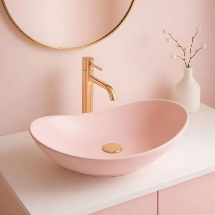 REA-U6374 - ROYAL Countertop Basin 35,5x61,5 cm ceramic/matte pink