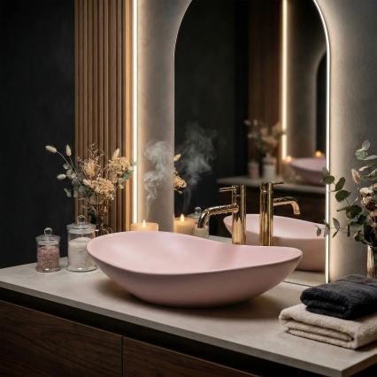 REA-U6374 - ROYAL Countertop Basin 35,5x61,5 cm ceramic/matte pink
