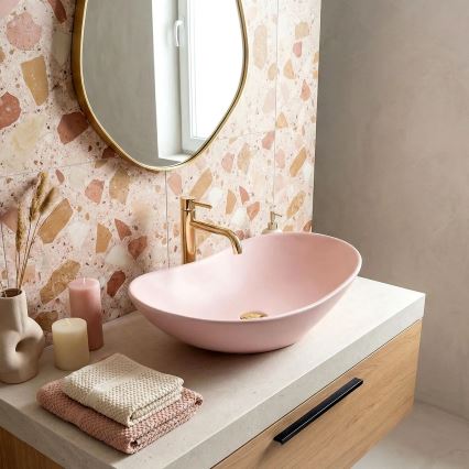 REA-U6374 - ROYAL Countertop Basin 35,5x61,5 cm ceramic/matte pink