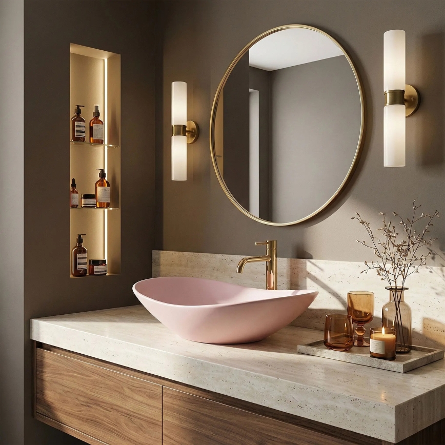 REA-U6374 - ROYAL Countertop Basin 35,5x61,5 cm ceramic/matte pink