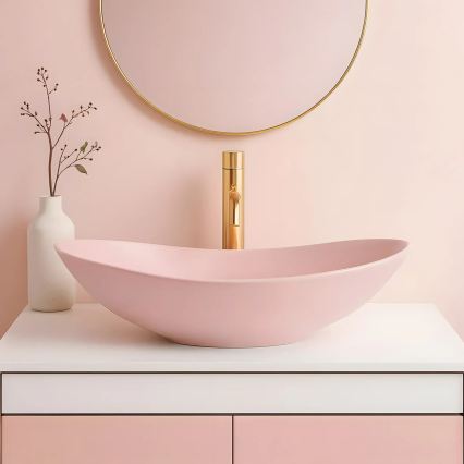 REA-U6374 - ROYAL Countertop Basin 35,5x61,5 cm ceramic/matte pink