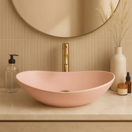 REA-U6374 - ROYAL Countertop Basin 35,5x61,5 cm ceramic/matte pink