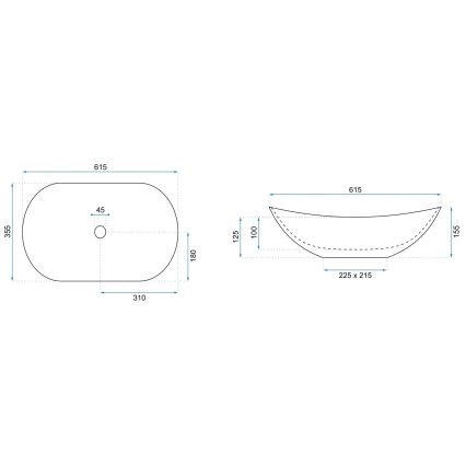 REA-U6374 - ROYAL Countertop Basin 35,5x61,5 cm ceramic/matte pink