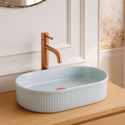 REA-U6375 - VANDA Countertop Basin 31x49 cm, Ceramic / Matte Blue