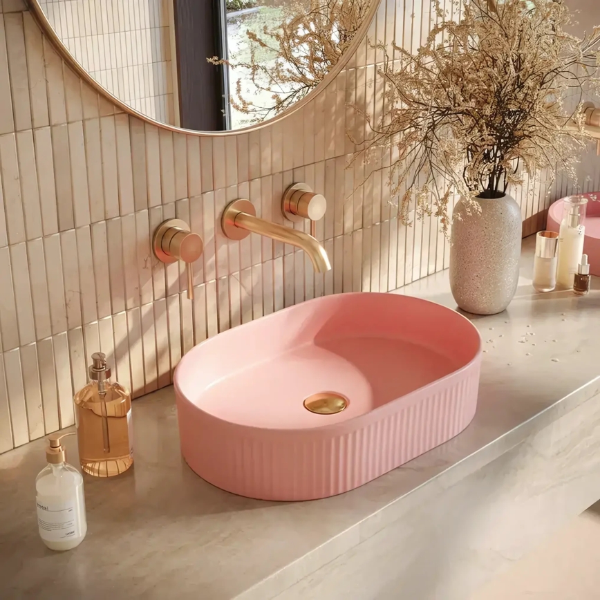 REA-U6376 - VANDA Countertop Basin 31x49 cm ceramic/matte pink