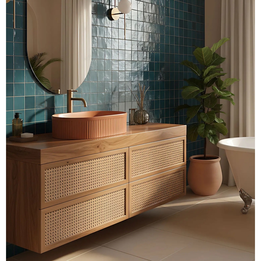 REA-U6377 - VANDA Countertop Basin 31x49 cm ceramic/orange