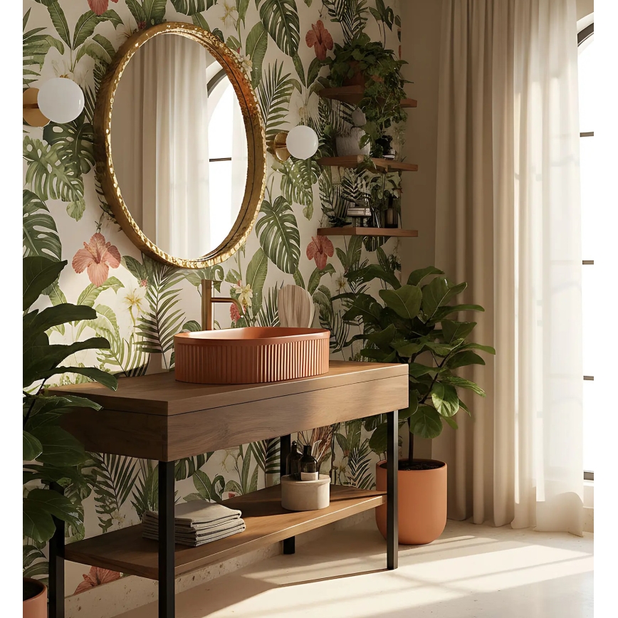 REA-U6377 - VANDA Countertop Basin 31x49 cm ceramic/orange