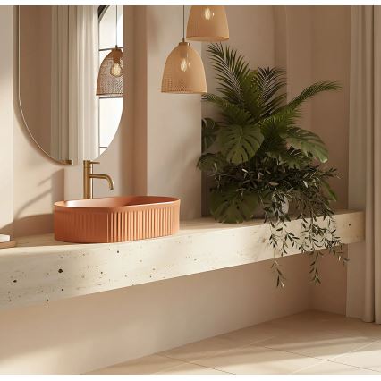 REA-U6377 - VANDA Countertop Basin 31x49 cm ceramic/orange