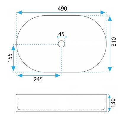 REA-U6377 - VANDA Countertop Basin 31x49 cm ceramic/orange