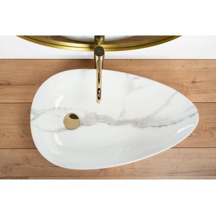 REA-U6501 - GRETA 40 x 65.5 cm Countertop Basin, Ceramic/Stone Effect