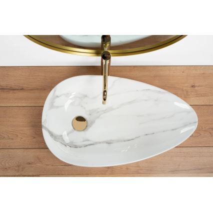 REA-U6501 - GRETA 40 x 65.5 cm Countertop Basin, Ceramic/Stone Effect