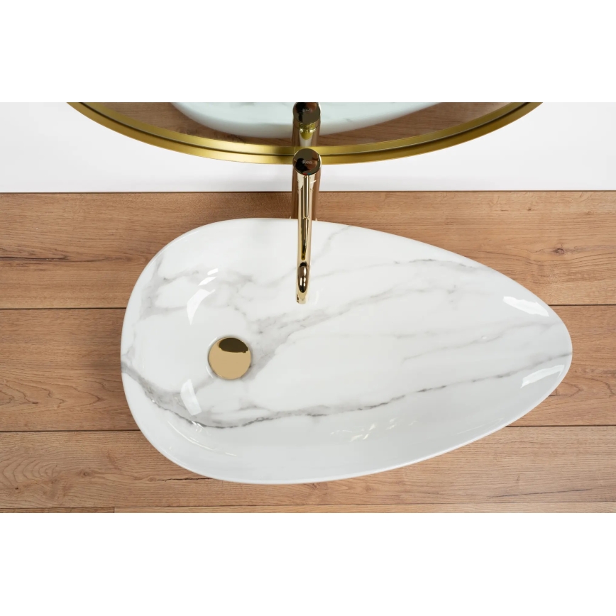 REA-U6501 - GRETA 40 x 65.5 cm Countertop Basin, Ceramic/Stone Effect