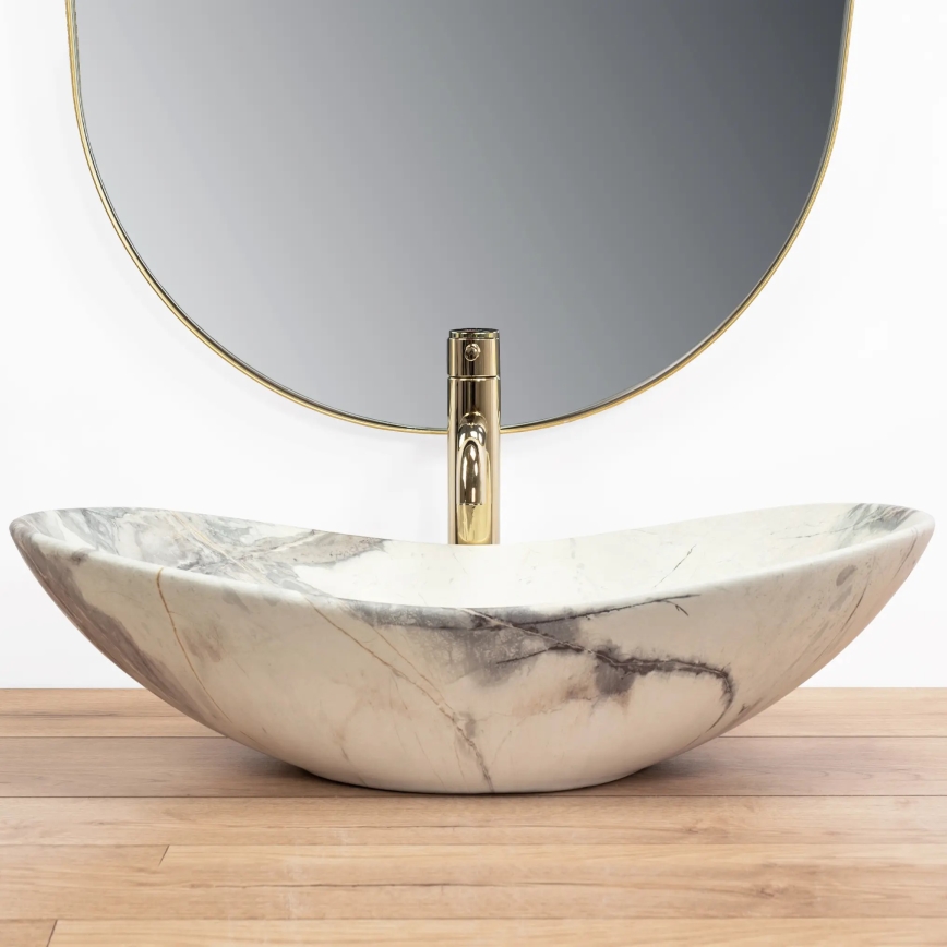 REA-U6502 - ROYAL countertop basin 36x60.5 cm, ceramic with marble-effect finish