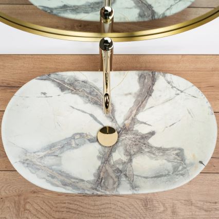 REA-U6502 - ROYAL countertop basin 36x60.5 cm, ceramic with marble-effect finish