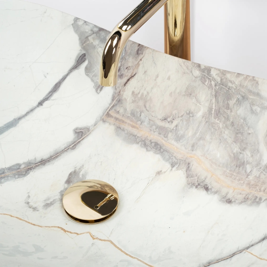 REA-U6502 - ROYAL countertop basin 36x60.5 cm, ceramic with marble-effect finish