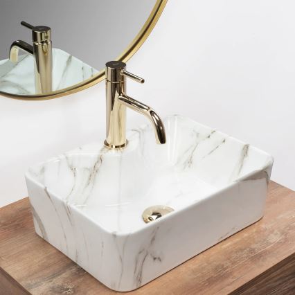 REA-U6504 - KELLY MINI Countertop basin 31x41 cm, ceramic with stone effect