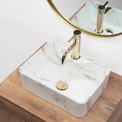 REA-U6504 - KELLY MINI Countertop basin 31x41 cm, ceramic with stone effect