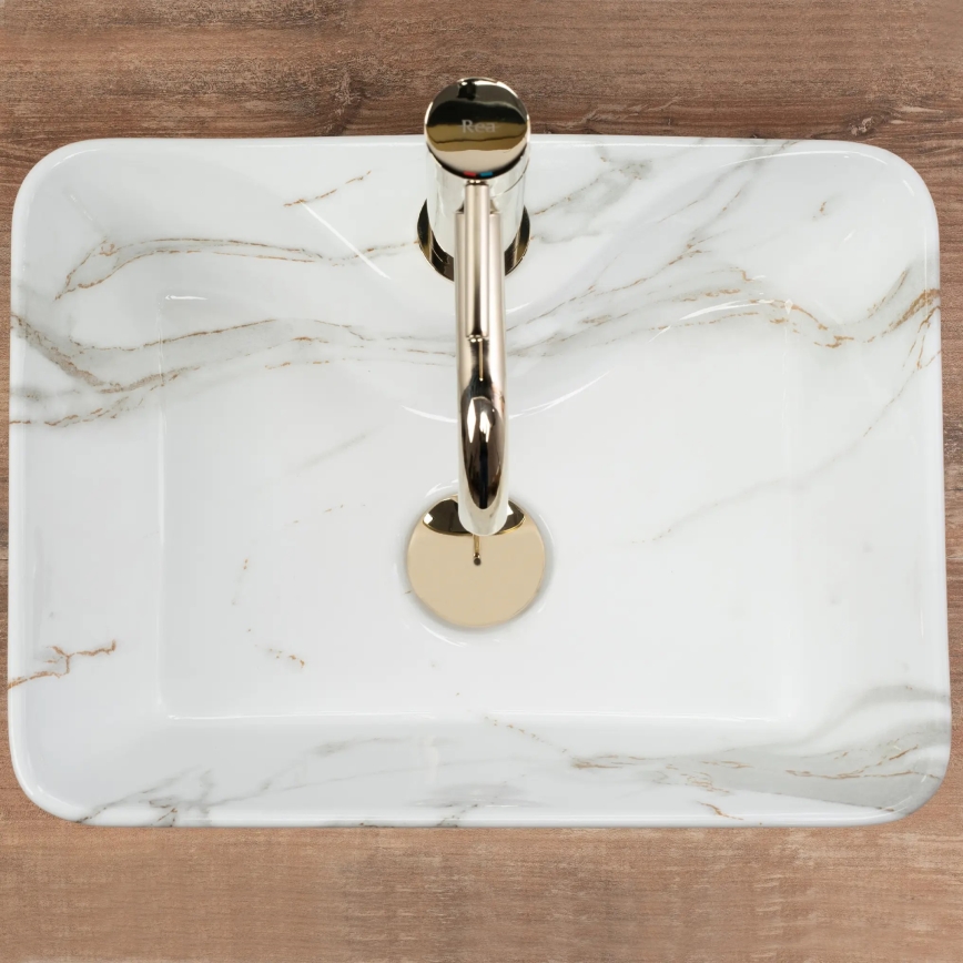 REA-U6504 - KELLY MINI Countertop basin 31x41 cm, ceramic with stone effect