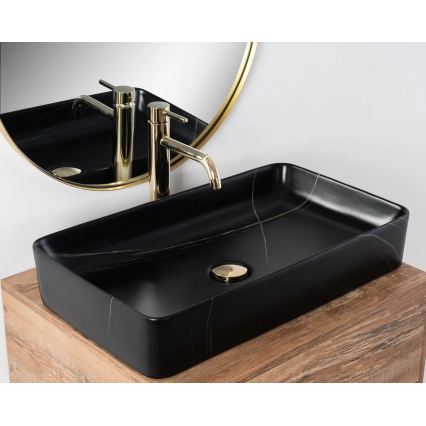 REA-U6510 - DENIS Countertop Basin 35 x 61.5 cm, Ceramic / Matte Black