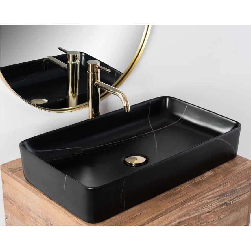 REA-U6510 - DENIS Countertop Basin 35 x 61.5 cm, Ceramic / Matte Black