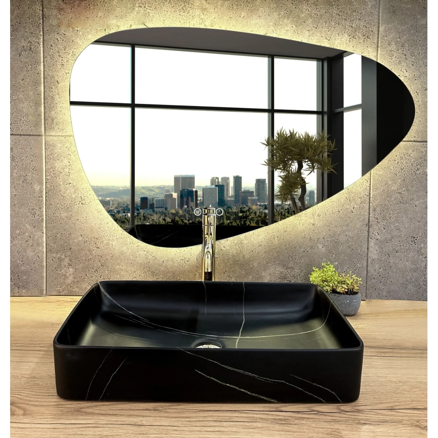 REA-U6510 - DENIS Countertop Basin 35 x 61.5 cm, Ceramic / Matte Black