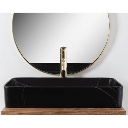 REA-U6510 - DENIS Countertop Basin 35 x 61.5 cm, Ceramic / Matte Black