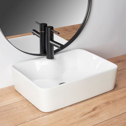 REA-U6524 - KELLY Countertop Basin 38 x 49 cm, Ceramic / Glossy White