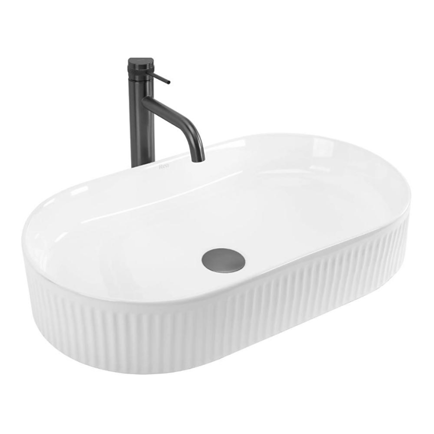 REA-U6526 - VANDA Countertop Washbasin 34x60 cm Ceramic/Glossy White
