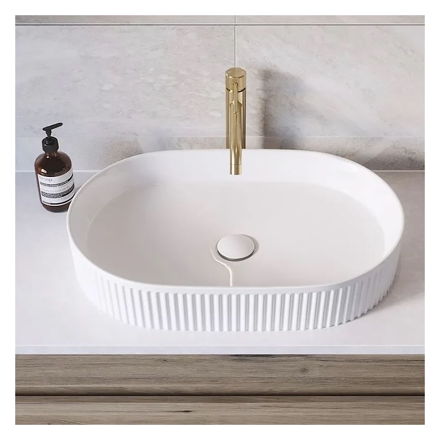 REA-U6526 - VANDA Countertop Washbasin 34x60 cm Ceramic/Glossy White