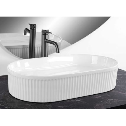 REA-U6526 - VANDA Countertop Washbasin 34x60 cm Ceramic/Glossy White