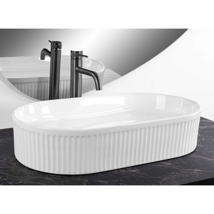 REA-U6526 - VANDA Countertop Washbasin 34x60 cm Ceramic/Glossy White
