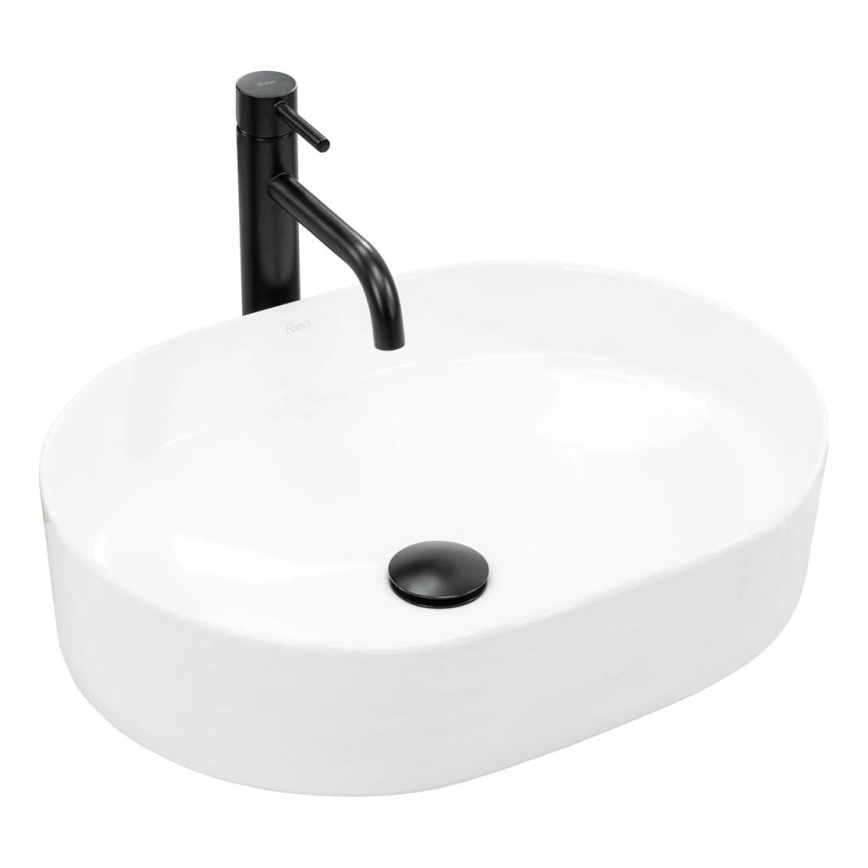 REA-U6563 - NADIA Countertop Washbasin 38x50 cm ceramic/glossy white