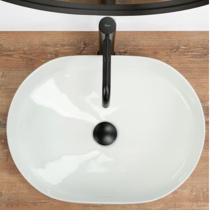REA-U6563 - NADIA Countertop Washbasin 38x50 cm ceramic/glossy white