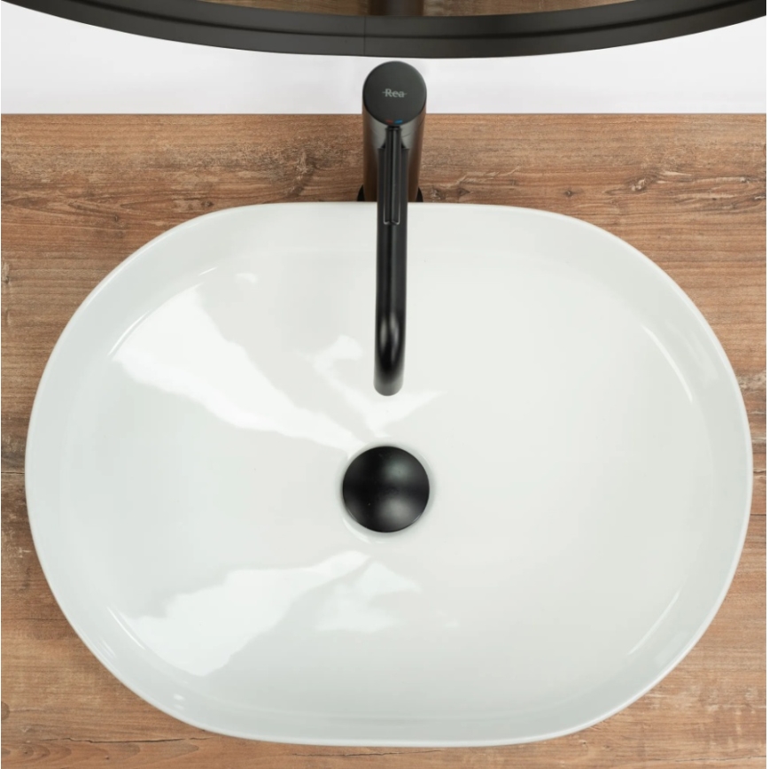 REA-U6563 - NADIA Countertop Washbasin 38x50 cm ceramic/glossy white